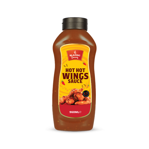 Blazing Hot Hot Wing Sauce 960ml, Extra Hot Chicken Wing Sauce, Dip and Glaze