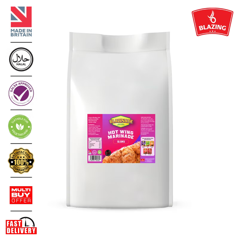 Blazinade Peri Peri Hot Wing Marinade 12.5kg, Bulk Spicy Chicken Wing Seasoning