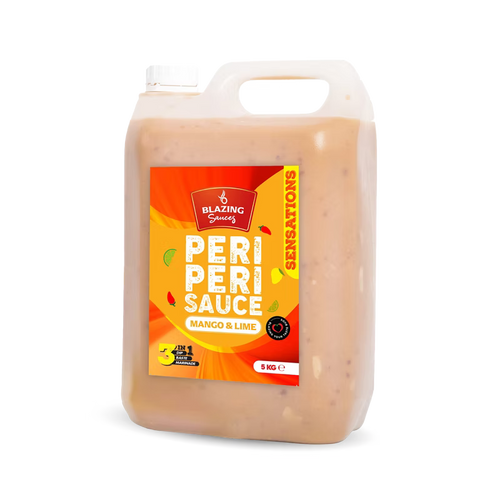 Blazing Peri Peri Mango & Lime Sauce 5kg, Sweet & Zesty Chicken Glaze, Dip & Marinade