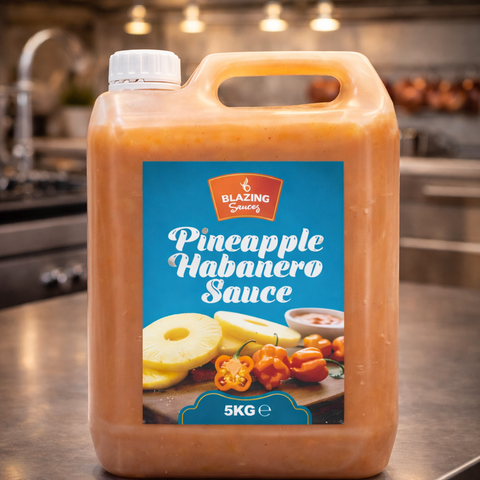 Blazing Pineapple Habanero Sauce 5kg, Sweet Heat for Chicken, Burgers and Vegetables