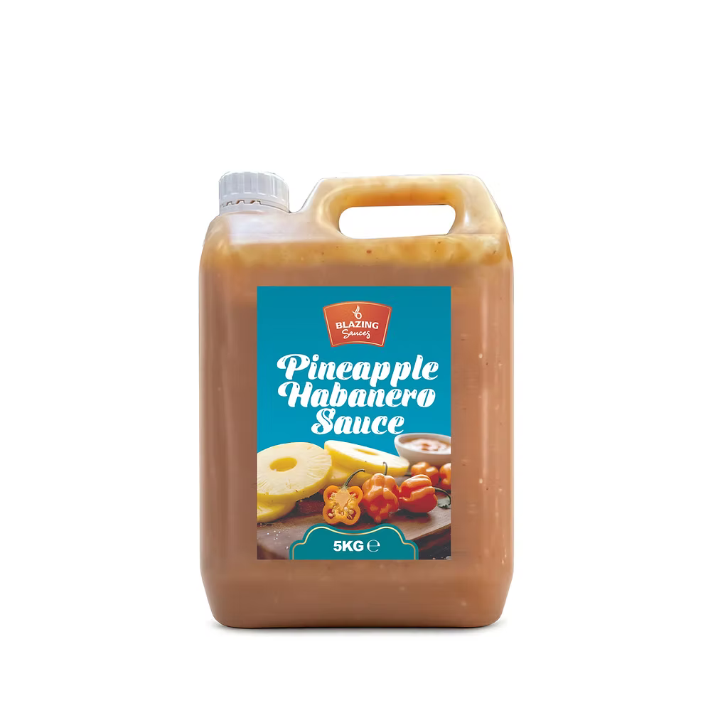 Blazing Pineapple Habanero Sauce 5kg, Sweet Heat for Chicken, Burgers and Vegetables