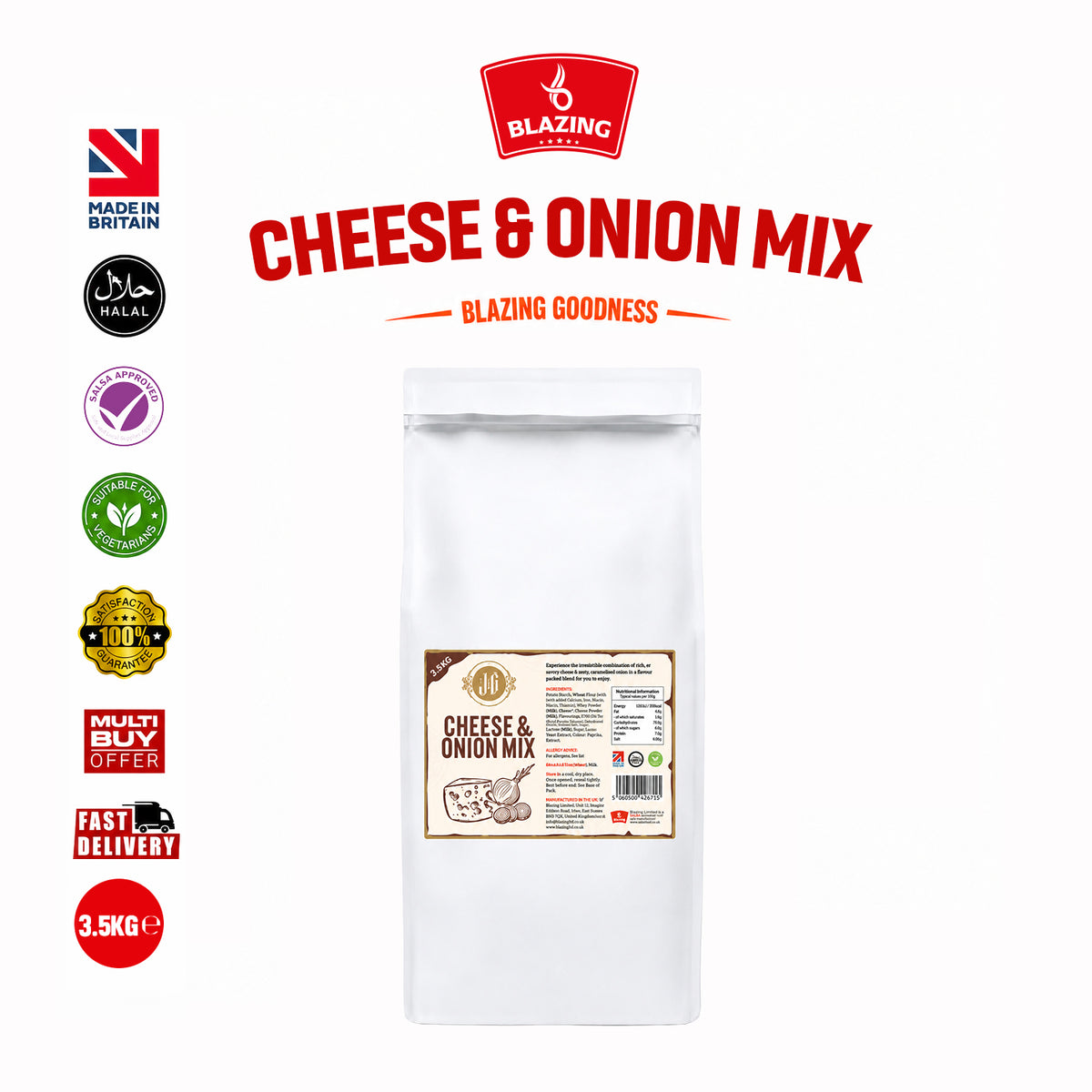 Blazing Cheese & Onion Mix 7kg – Crispy Coating & Seasoning (2x7KG Bags)
