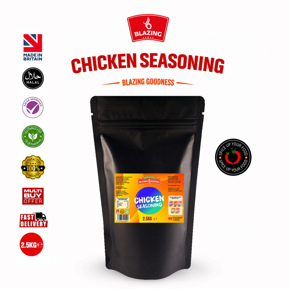 Blazing Chicken Seasoning Mix 2.5kg – Takeaway Style Chicken Spice Blend