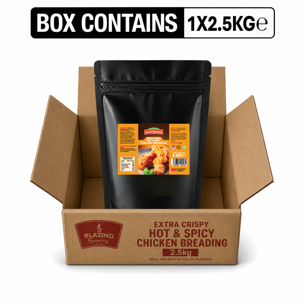 Extra Crispy Hot & Spicy Chicken Breading 2.5kg, Crispy Fried Chicken Coating Mix