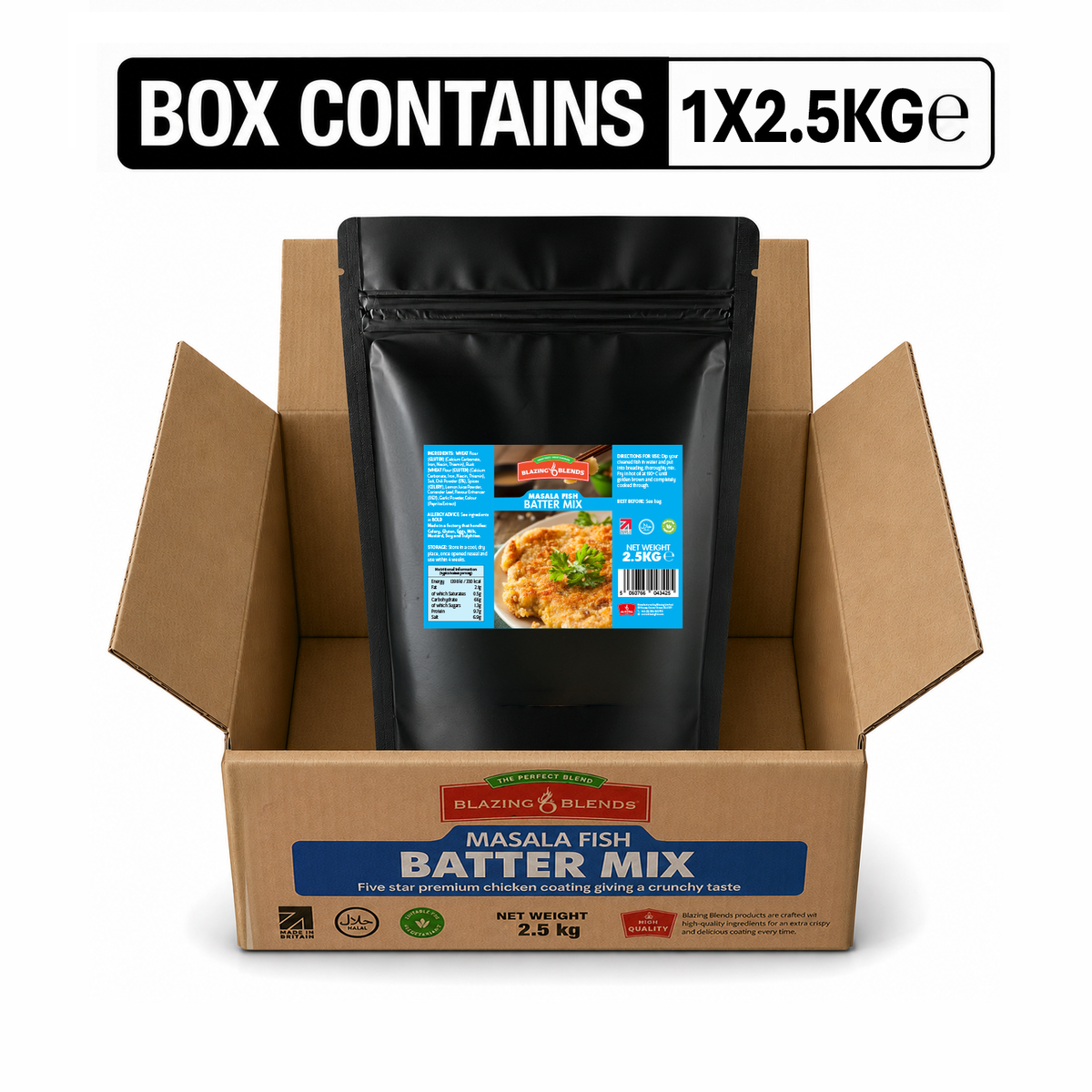 Blazing Fish Masala Batter Mix 2.5kg – Crispy Spiced Fish Batter