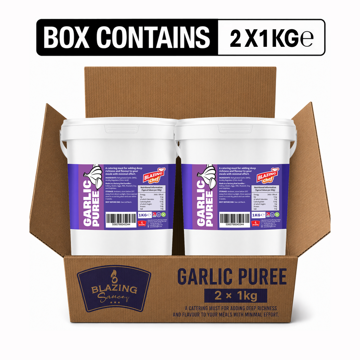 Garlic Purée 1kg Catering Tub, Perfect For Seasoning Chicken, Meats & Vegetables