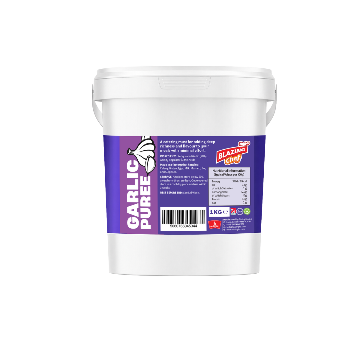 Garlic Purée 1kg Catering Tub, Perfect For Seasoning Chicken, Meats & Vegetables