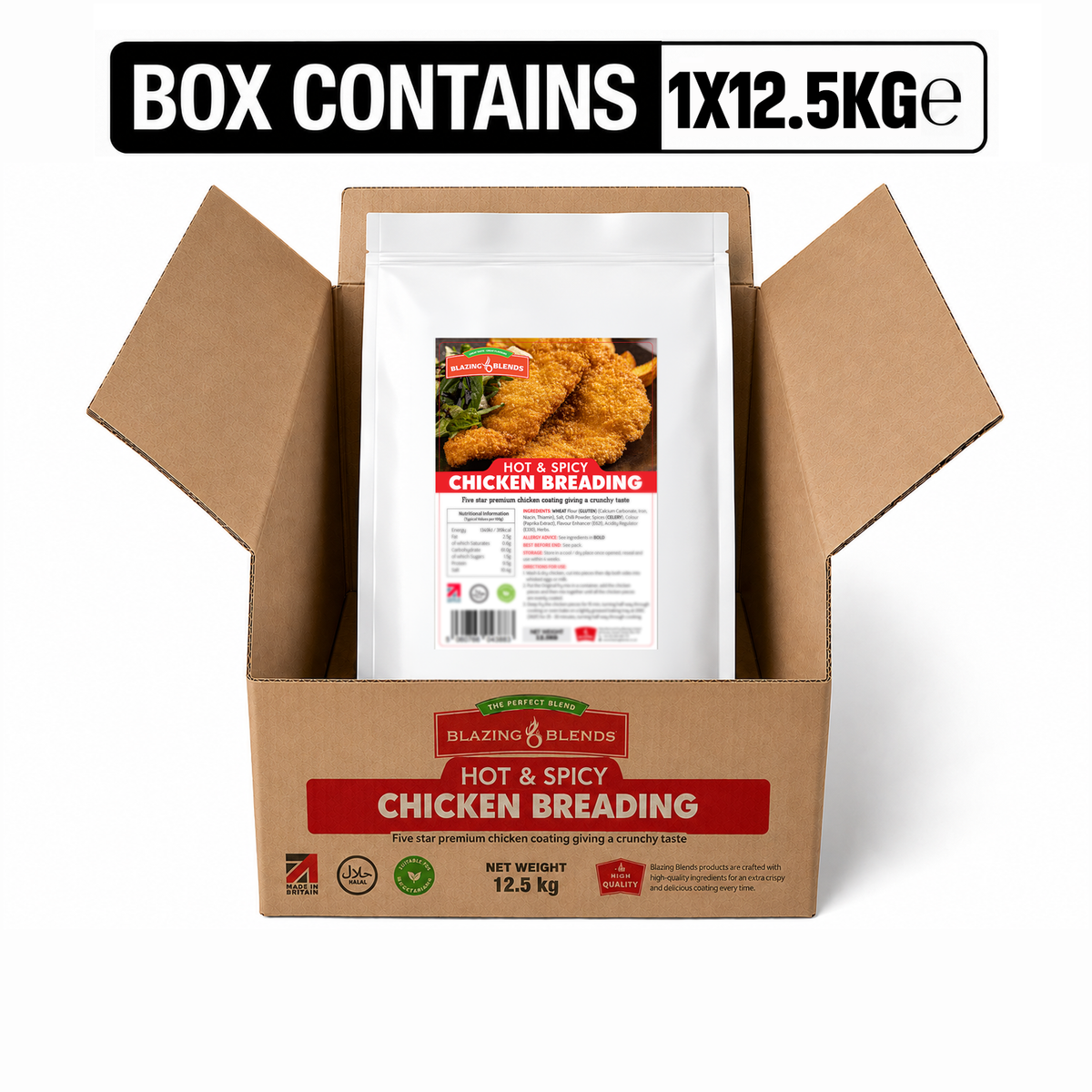 Blazing Hot & Spicy Chicken Breading 12.5kg – Crispy Spicy Chicken Coating