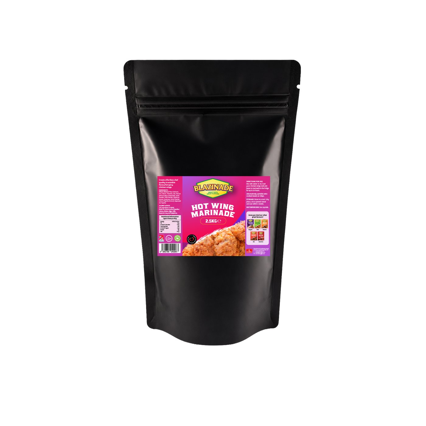 Blazinade Peri Peri Hot Wing Marinade 2.5kg, Spicy Chicken Wing Seasoning