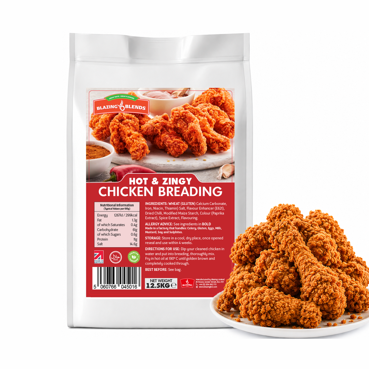 Hot & Zingy Chicken Breading 12.5kg – Bulk Spicy Fried Chicken Coating Mix