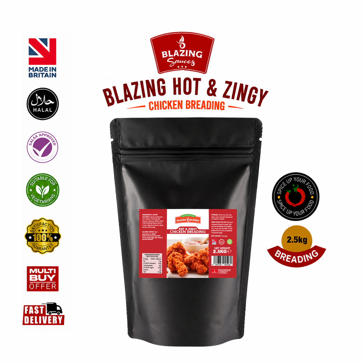 Hot & Zingy Chicken Breading 2.5kg – Spicy Crispy Fried Chicken Coating Mix