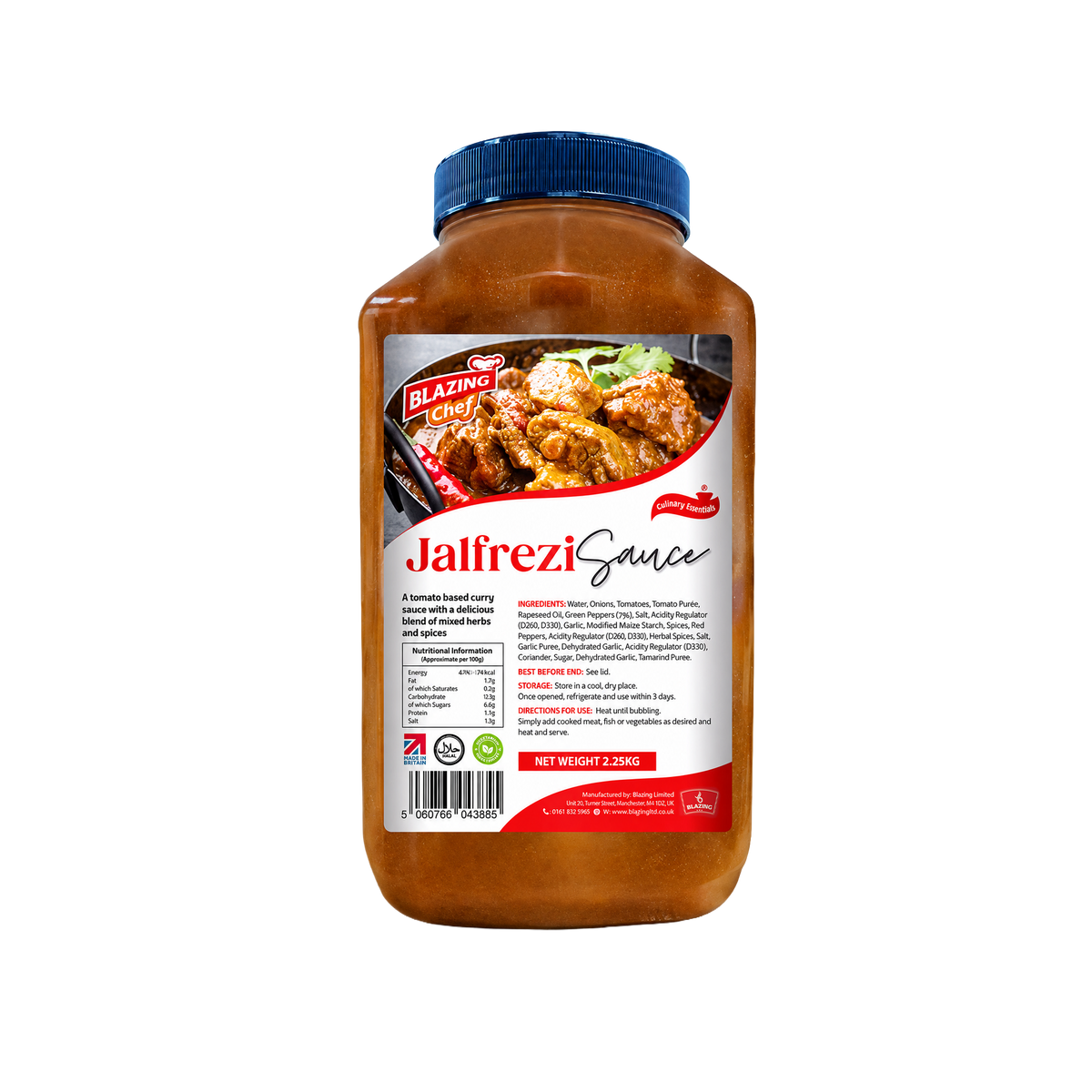 Blazing Jalfrezi Sauce 2.25kg, Spicy & Tangy Ready-to-Use Curry Sauce