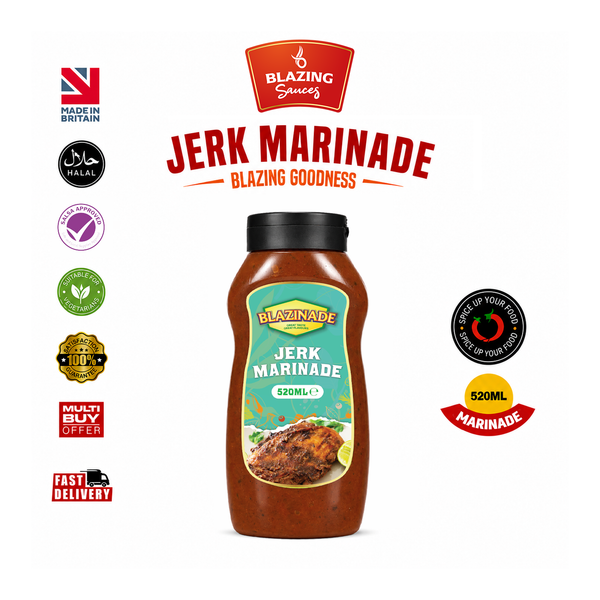 Blazing Jerk Marinade Sauce 520ml, for Chicken, Meat & Vegetables