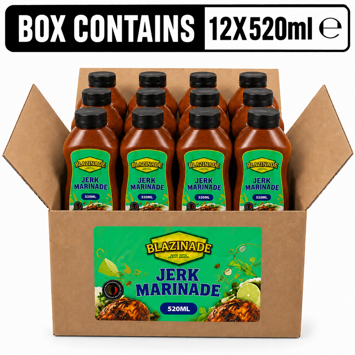 Blazing Jerk Marinade Sauce 520ml, for Chicken, Meat & Vegetables