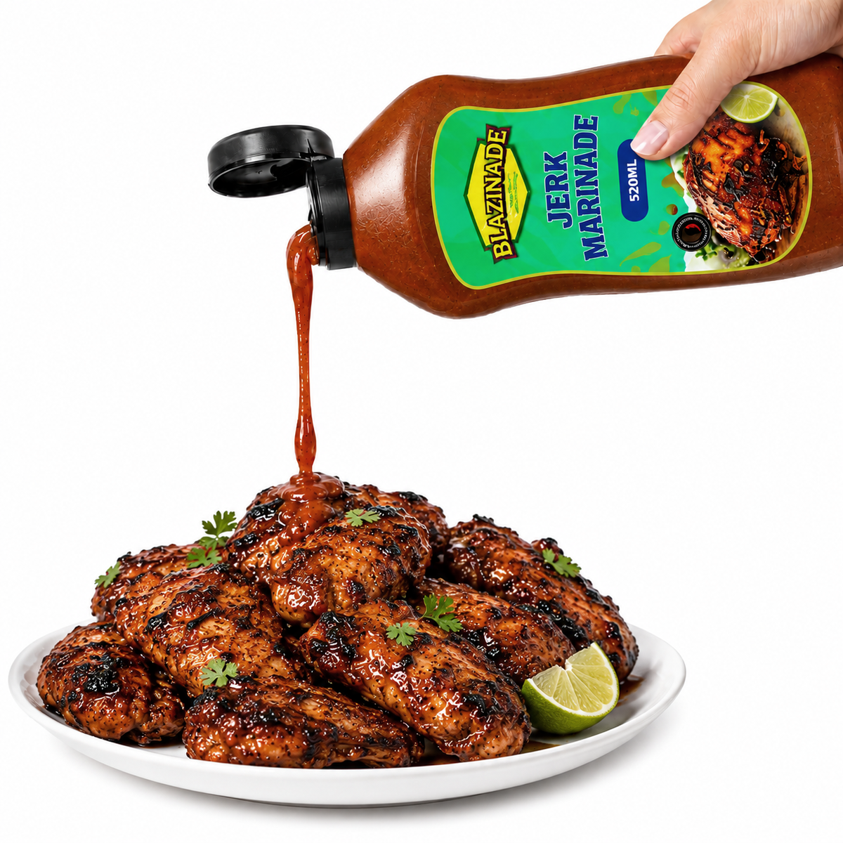 Blazing Jerk Marinade Sauce 520ml, for Chicken, Meat & Vegetables