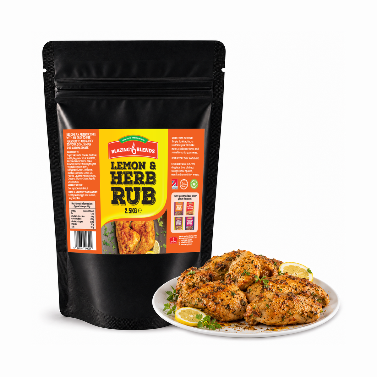 Blazing Lemon & Herb Dry Rub Seasoning 2.5kg