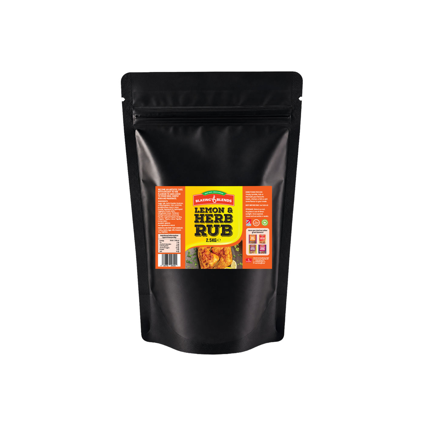 Blazing Lemon & Herb Dry Rub Seasoning 2.5kg