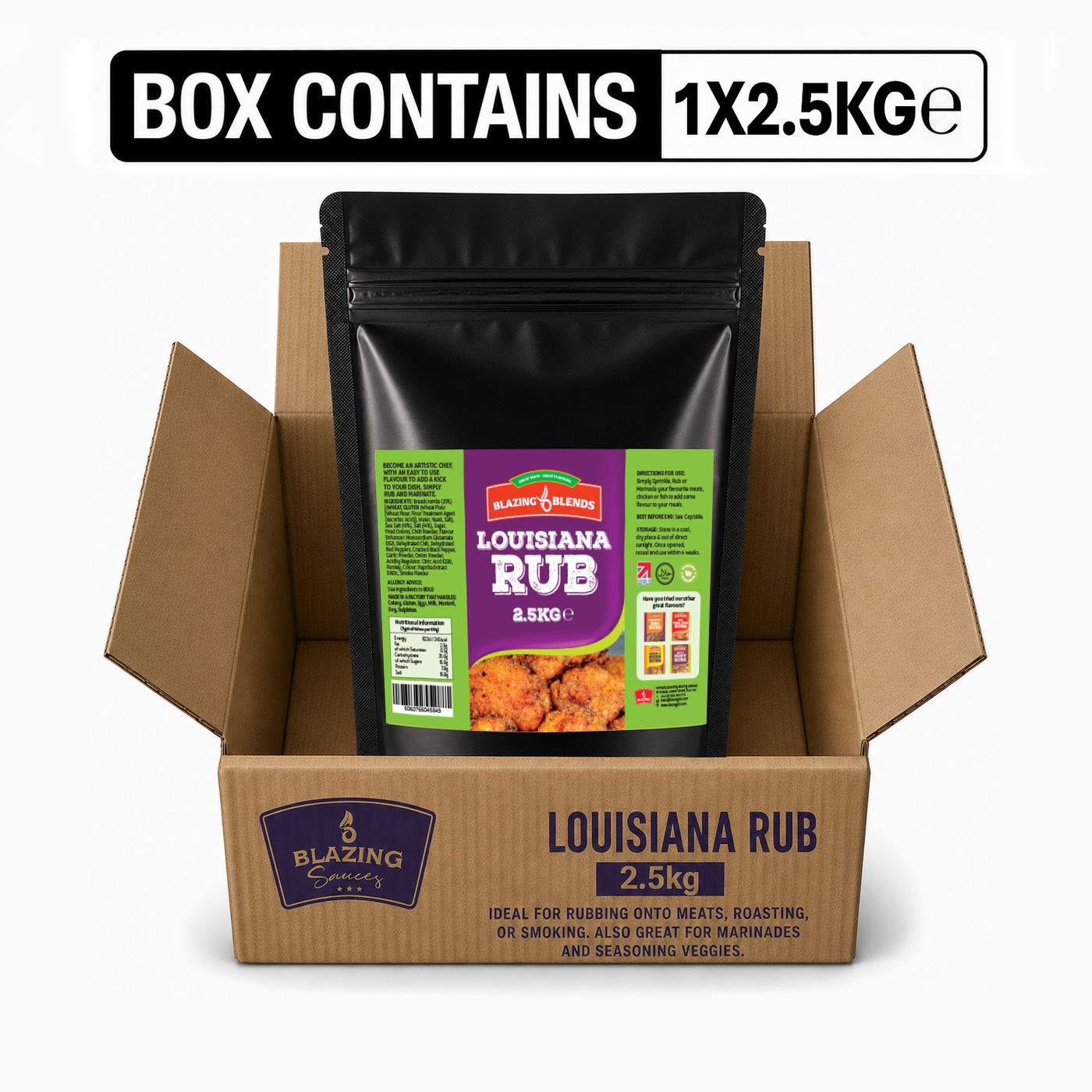 Blazing Louisiana Cajun Dry Rub Seasoning 2.5kg