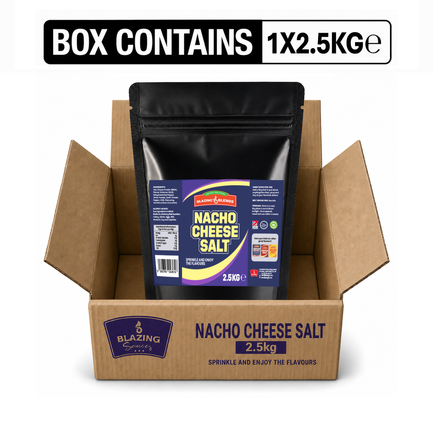 Blazing Nacho Salt Seasoning – Cheesy Nacho Chip Seasoning (2.5kg Catering Pack)