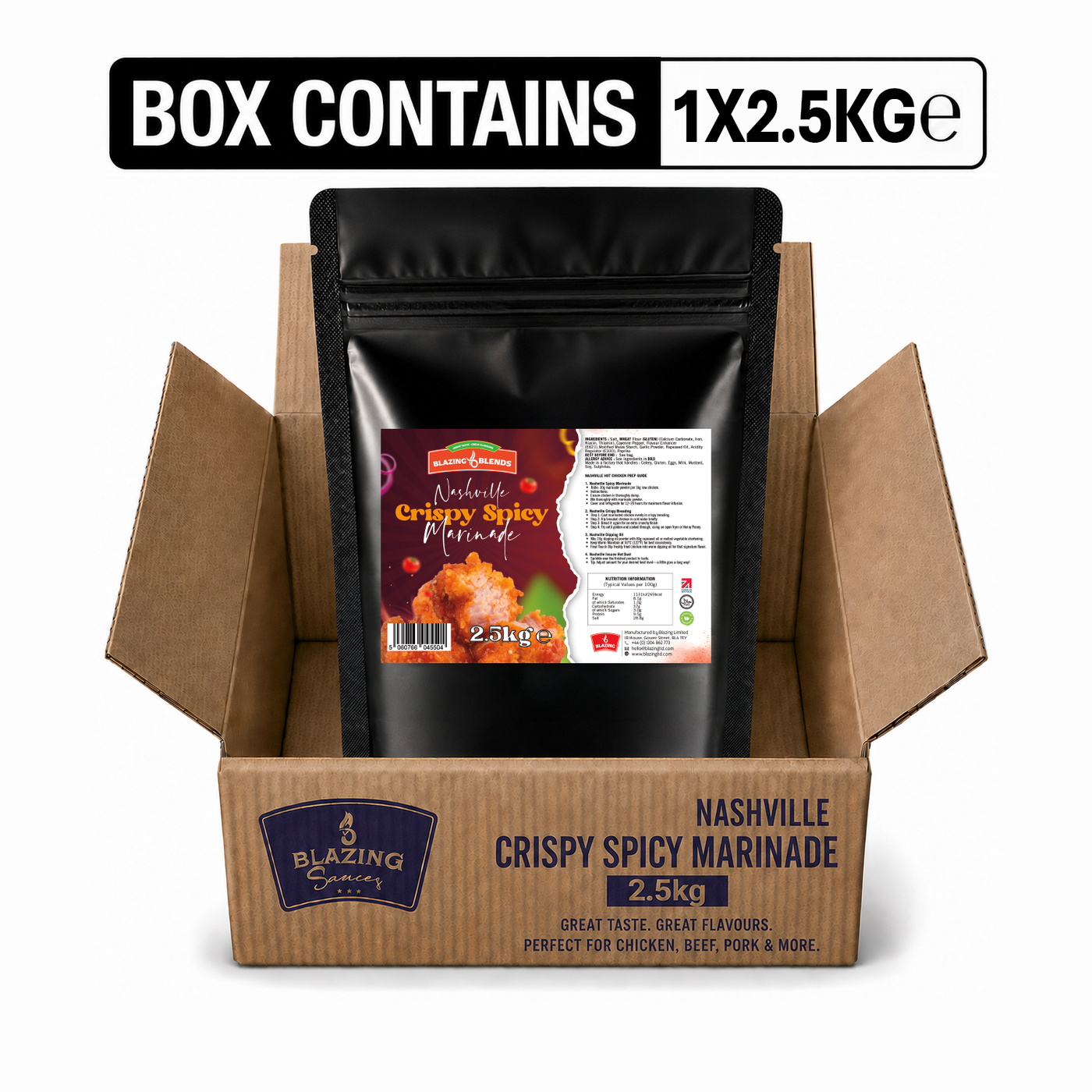 Blazing Nashville Crispy Spicy Marinade 2.5kg, Fried Chicken Coating & Wing Seasoning