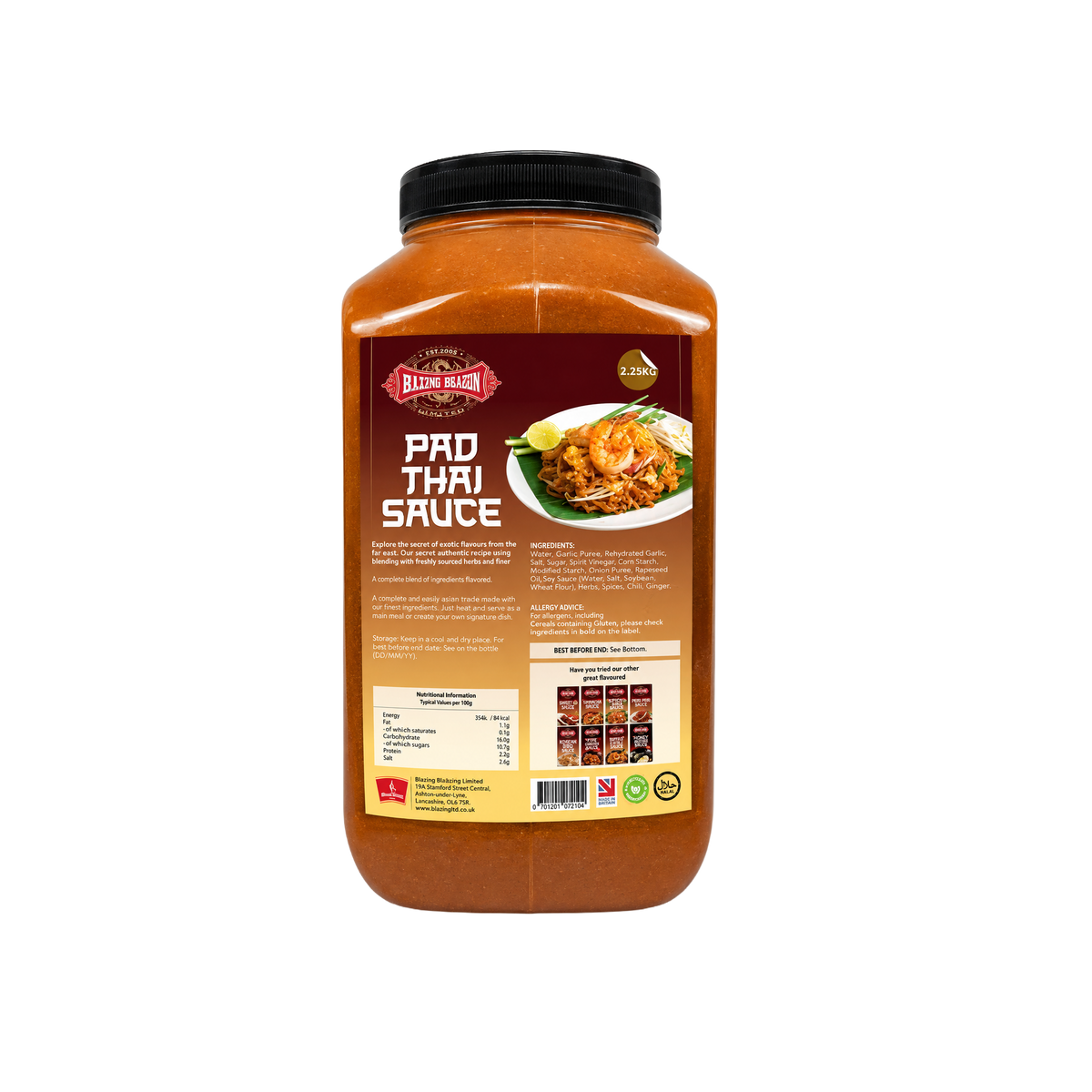 Blazing Pad Thai Sauce 2.25kg – Wholesale Thai Style Stir Fry Sauce