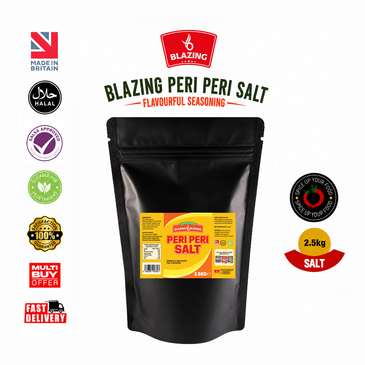 Blazing Peri Peri Salt Seasoning – Spicy Chip Seasoning (2.5kg Catering Pack)