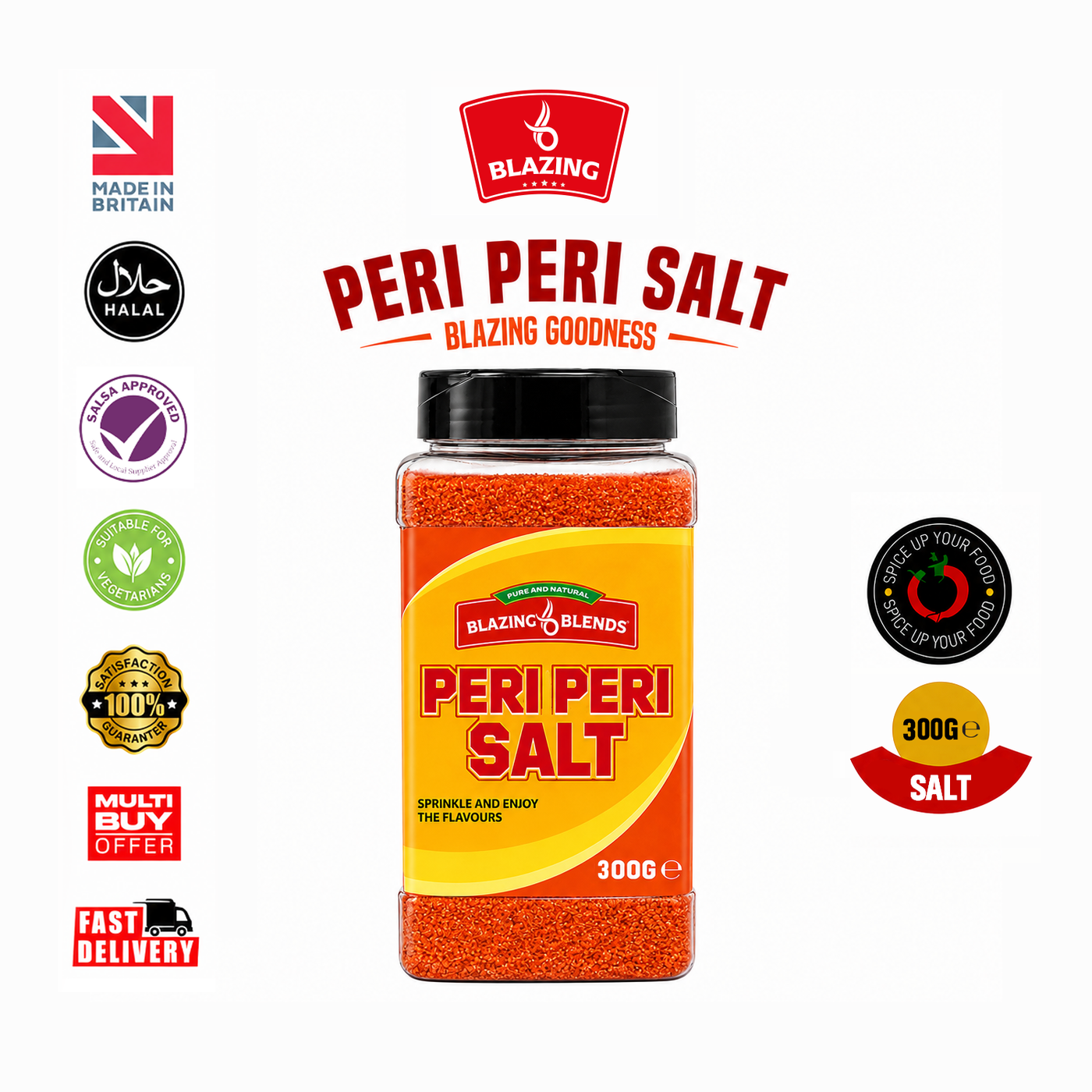 Blazing Peri Peri Salt Seasoning – Spicy Chip Seasoning (300g)