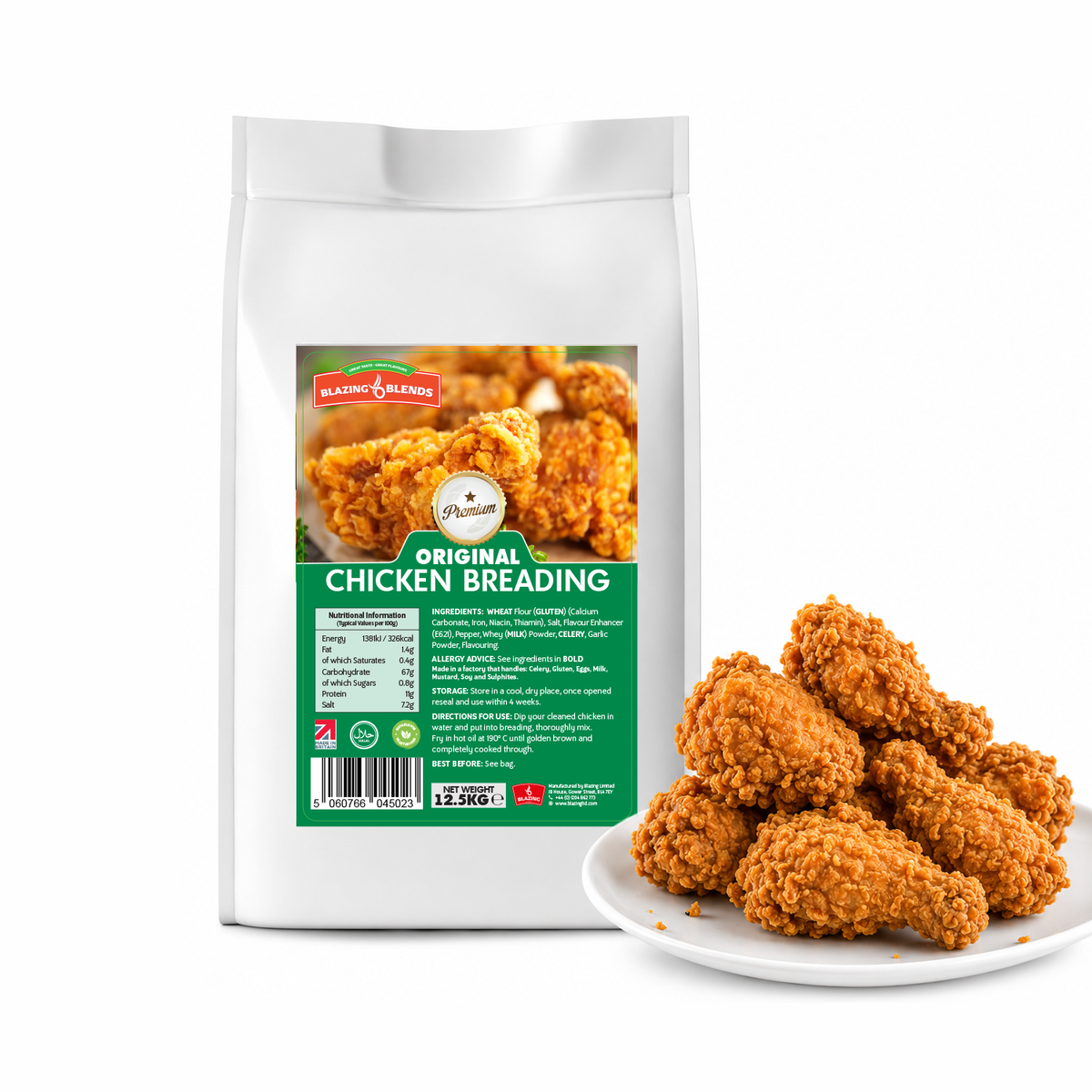 Blazing Premium Original Chicken Breading – Crispy Fried Chicken Coating 12.5kg