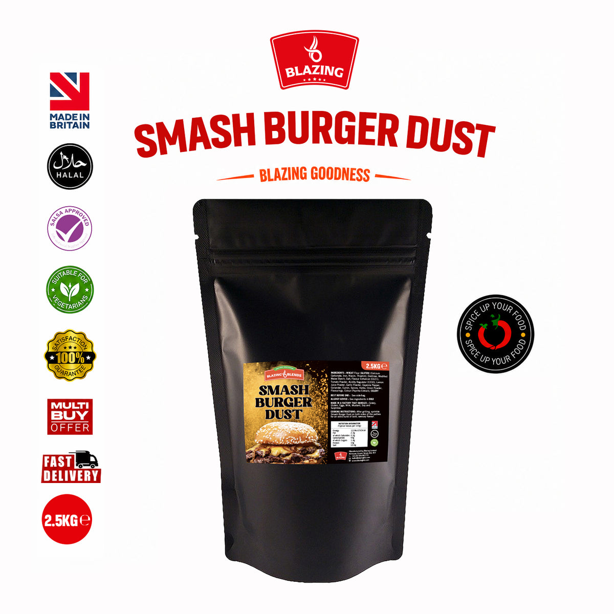 Blazing Smash Burger Seasoning Dust 2.5kg