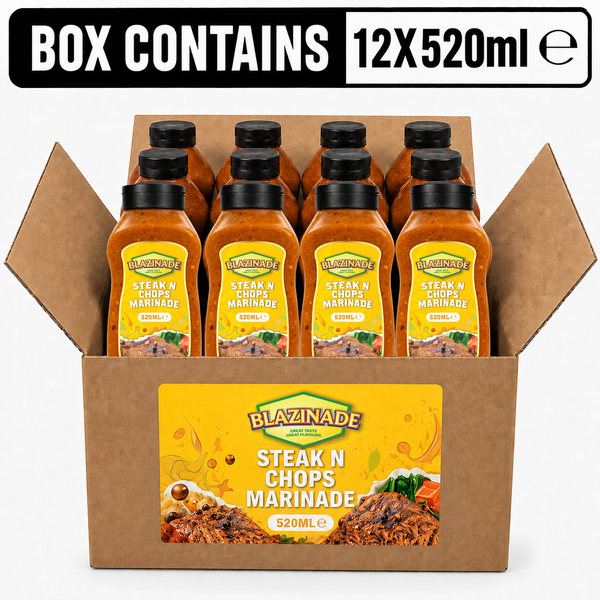 Blazing Steak n Chops Marinade Sauce 520ml, Savoury Meat Marinade, Grill and BBQ Sauce