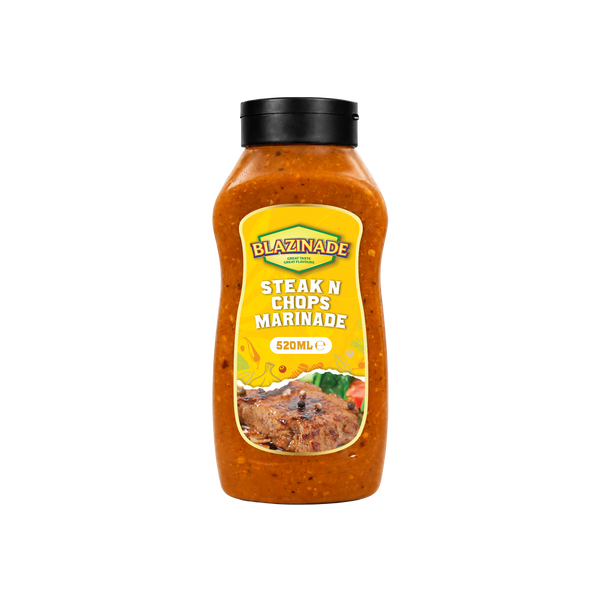 Blazing Steak n Chops Marinade Sauce 520ml, Savoury Meat Marinade, Grill and BBQ Sauce