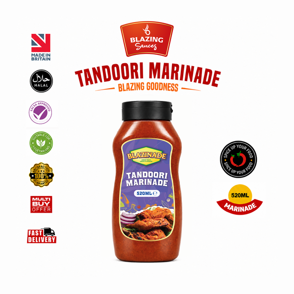 Blazing Tandoori Marinade Sauce 520ml for Chicken, Meat and Vegetables