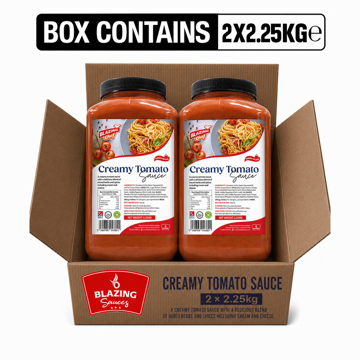 Blazing Creamy Tomato Pasta Sauce 2.25kg, Rich Ready-to-Use Cooking Sauce