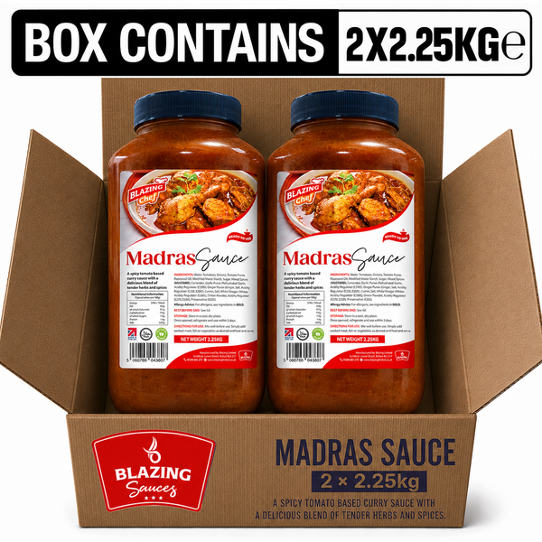 Blazing Madras Curry Sauce 2.25kg, Rich & Spicy Ready-to-Use Indian Style Sauce