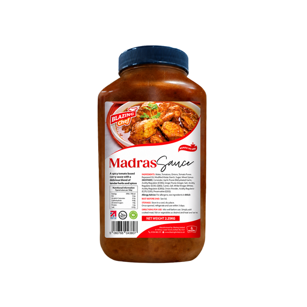 Blazing Madras Curry Sauce 2.25kg, Rich & Spicy Ready-to-Use Indian Style Sauce