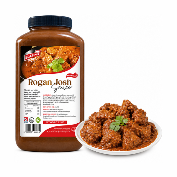 Blazing Rogan Josh Sauce 2.25kg, Premium Ready-to-Use Curry Sauce for Lamb & Meat