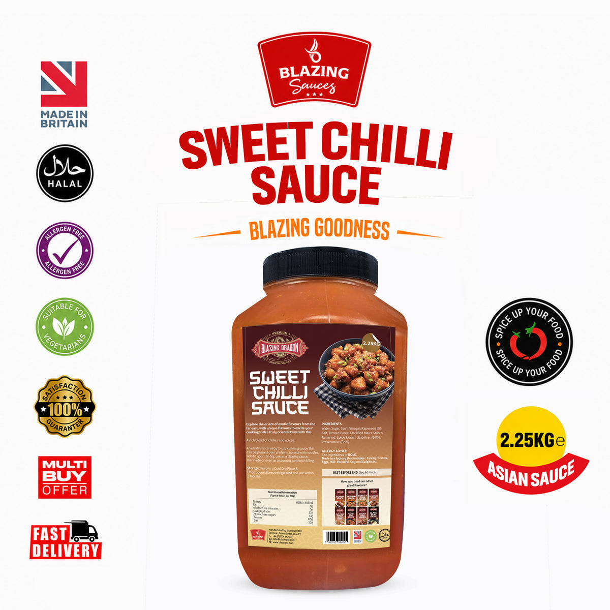 Blazing Sweet Chilli Sauce 2.25kg – Wholesale Sweet & Spicy Dipping Sauce