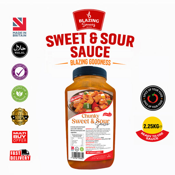 Chunky Sweet & Sour Sauce 2.25kg, Tangy & Fruity Ready-to-Use Cooking Sauce