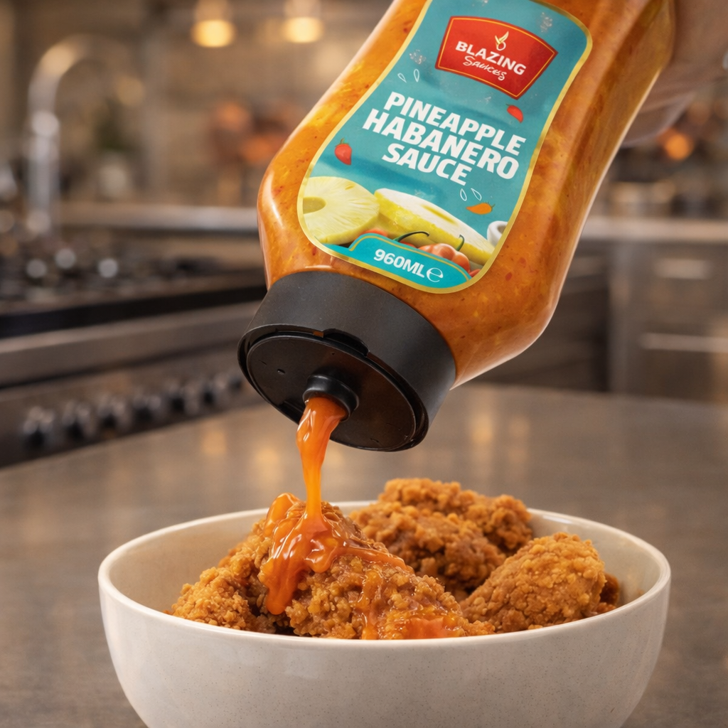 Blazing Pineapple Habanero Sauce 5kg, Sweet Heat for Chicken, Burgers and Vegetables