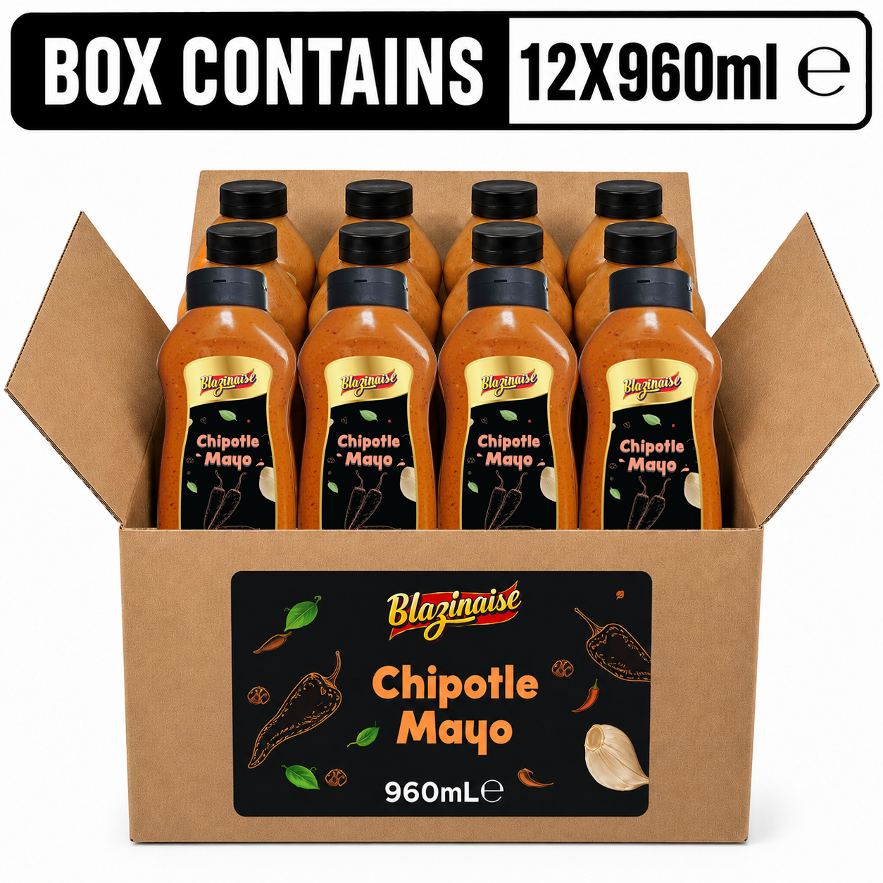 Blazing Chipotle Mayo Sauce 960ml, Smoky and Creamy Chilli Mayo