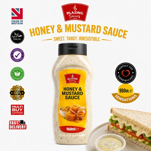 Blazing Honey Mustard Mayonnaise 960ml, Creamy Sweet and Tangy Sauce