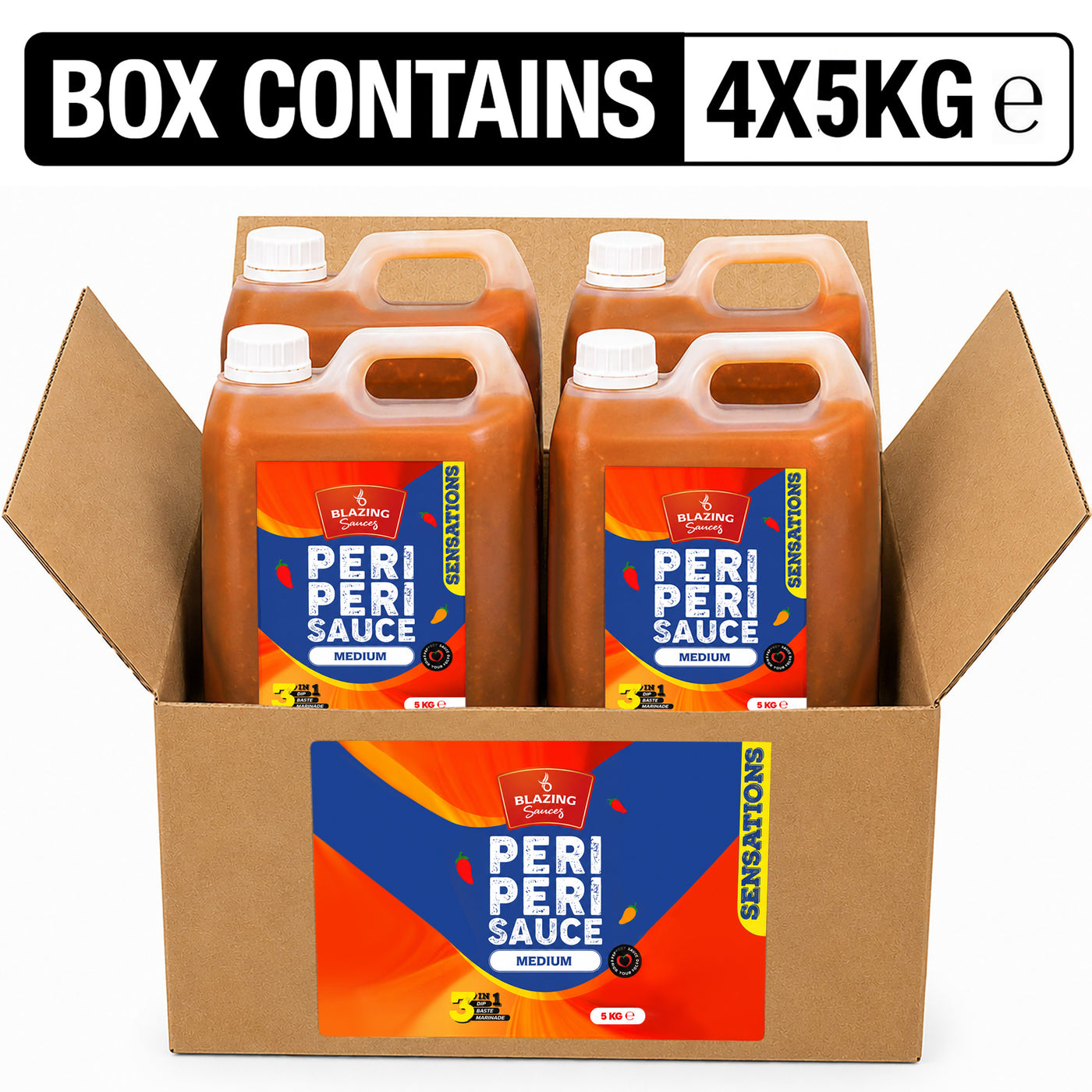 Blazing Medium Peri Peri Sauce 5kg, Bold & Balanced Peri Heat