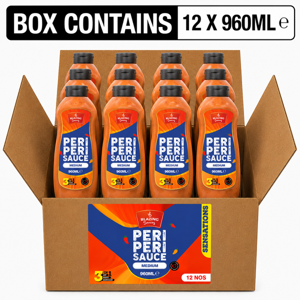 Blazing Medium Peri Peri Sauce 960ml, Bold & Balanced Peri Heat