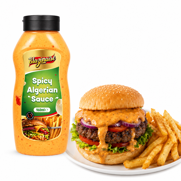 Blazing Spicy Algerian Sauce 960ml, Hot Spiced Condiment, Dip and Glaze