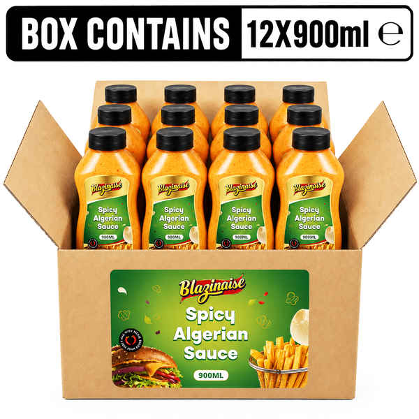 Blazing Spicy Algerian Sauce 960ml, Hot Spiced Condiment, Dip and Glaze