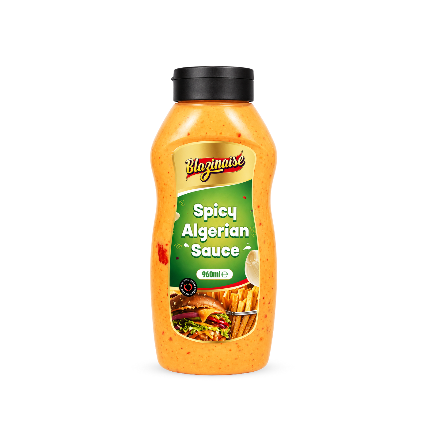 Blazing Spicy Algerian Sauce 960ml, Hot Spiced Condiment, Dip and Glaze