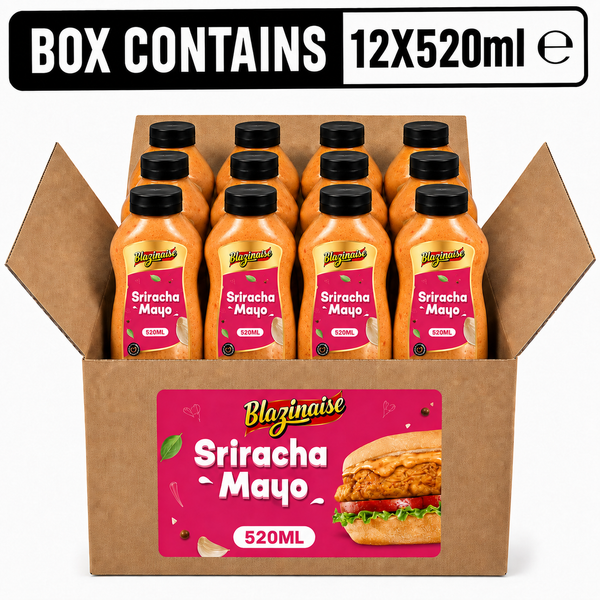 Peri Peri Sriracha Mayo 520ml, Spicy Chilli Garlic Mayonnaise, Dip and Dressing