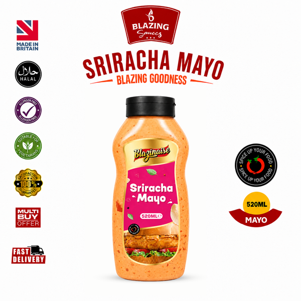 Peri Peri Sriracha Mayo 520ml, Spicy Chilli Garlic Mayonnaise, Dip and Dressing