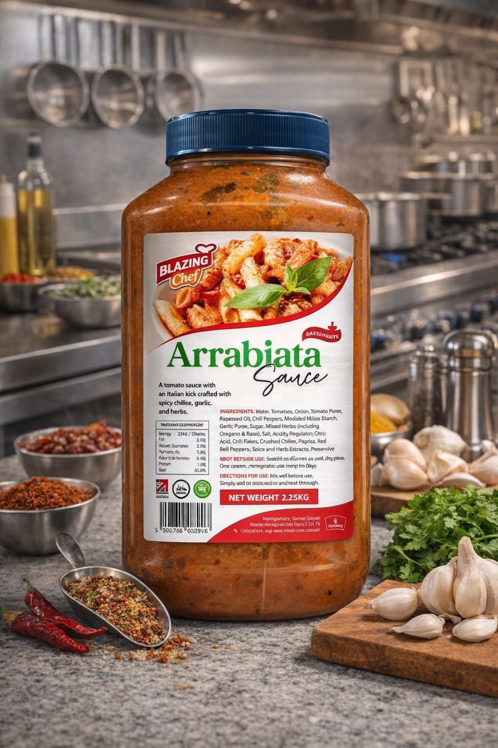 Blazing Arrabiata Sauce 2.25kg, Bold Spicy Ready-to-Use Cooking Sauce