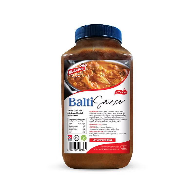 Blazing Balti Sauce 2.25kg, Authentic Spiced Ready-to-Use Curry Sauce